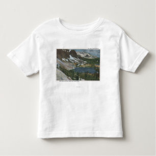 Camiseta Laramie, WY - lago Marie e escala nevado no Unio