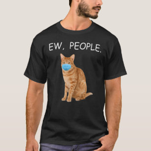 Camiseta Laranja Abby Cat Ew Pessoas Gato Vestindo Uma Másc