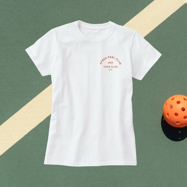 Camiseta Laranja Après PKBL Club Crest Pickleball Damas (Criador carregado)