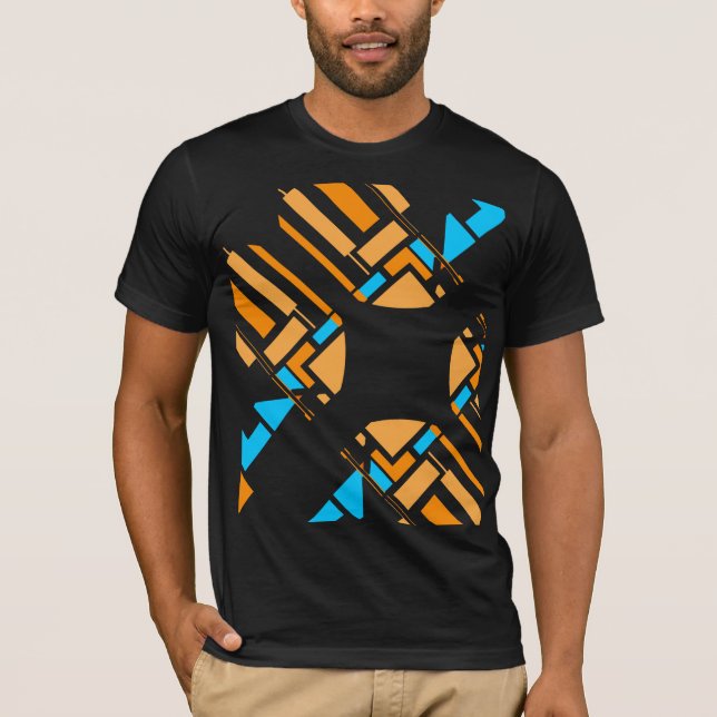 Camiseta Laranja Azul, Circular Geométrica Sudoeste (Frente)