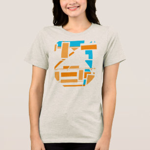 Camiseta Laranja azul Circular sudoeste Abstrato
