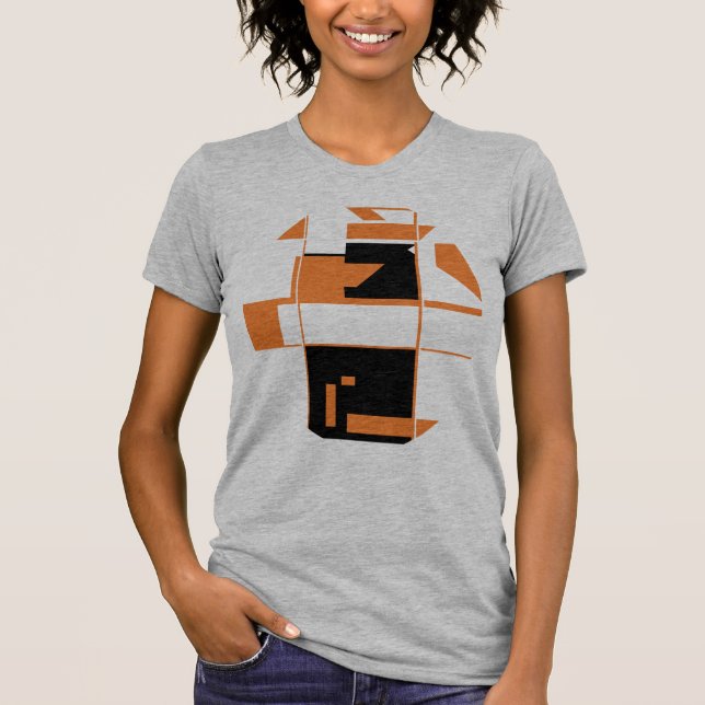 Camiseta Laranja Black MCM inspirado na Arte Geométrica Abs (Frente)