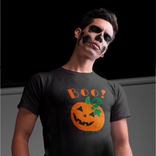 Camiseta Laranja Black Personalizado Jack O Lantern Boo (Boo to you!)