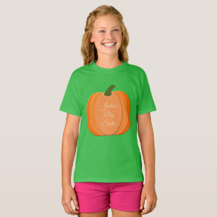 Camiseta Laranja Bonita Gênero Pumpkin Neutro Irmã Grande