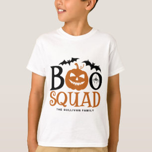 Camiseta Laranja Boo Squad, Letra Spooky no Dia das Bruxas