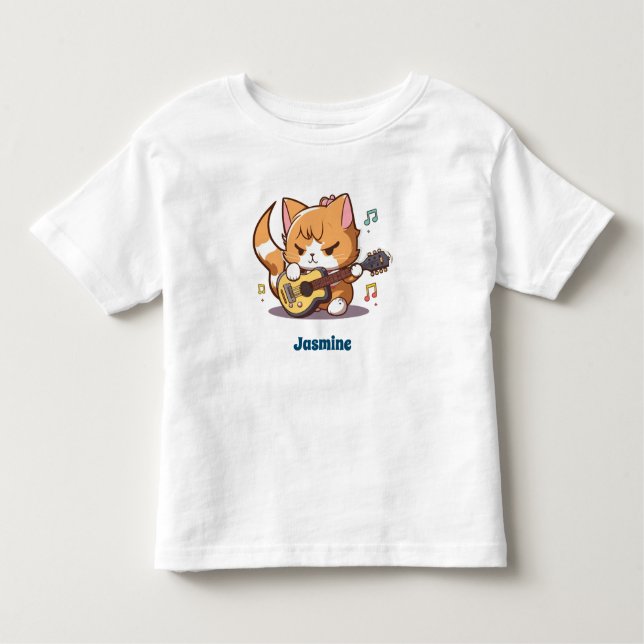 Camiseta Laranja-Cachorro Tocando Violão (Frente)