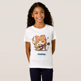 Camiseta Laranja-Cachorro Tocando Violão