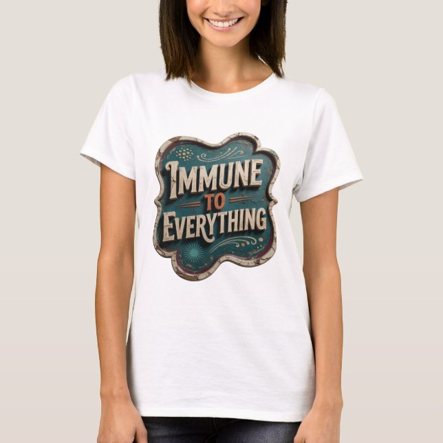 Camiseta Laranja Chamativo IMUNE A TUDO (Frente)