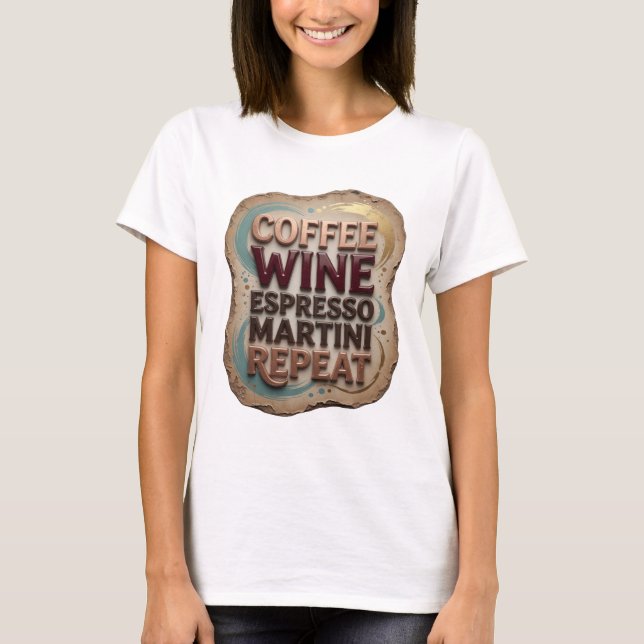 Camiseta Laranja Clássico REPEAT CAFÉ VINHO ESPRESSO MARTIN (Frente)