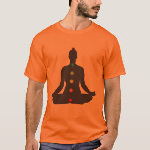 Camiseta laranja da Meditação PixDezines Chakra