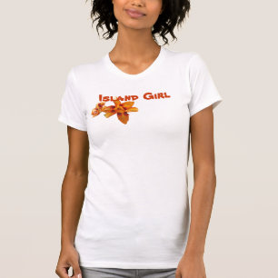 Camiseta Laranja da menina da ilha