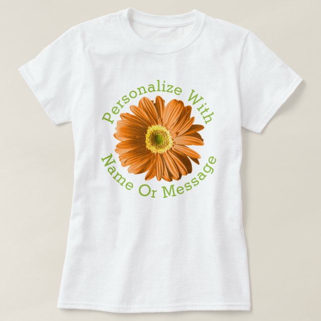 Camiseta Laranja Daisy Flower (Frente do Design)