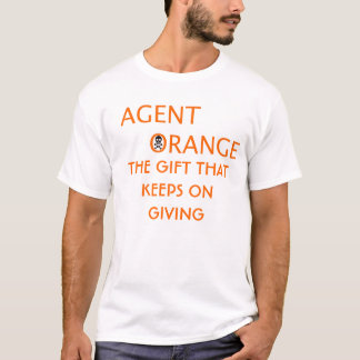 Camiseta laranja de agente O PRESENTE THATKEEPS NA DOAÇÃO