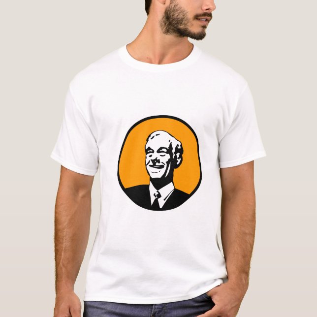 Camiseta Laranja do círculo de Ron Paul (Frente)