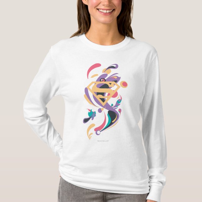 Camiseta Laranja do respingo da cor (Frente)