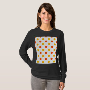 Camiseta Laranja e Amarelo Bolinhas Branco 