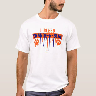 Camiseta Laranja e azul sangrados