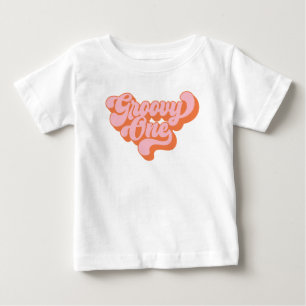 Camiseta Laranja e Rosa Retro Groovy One