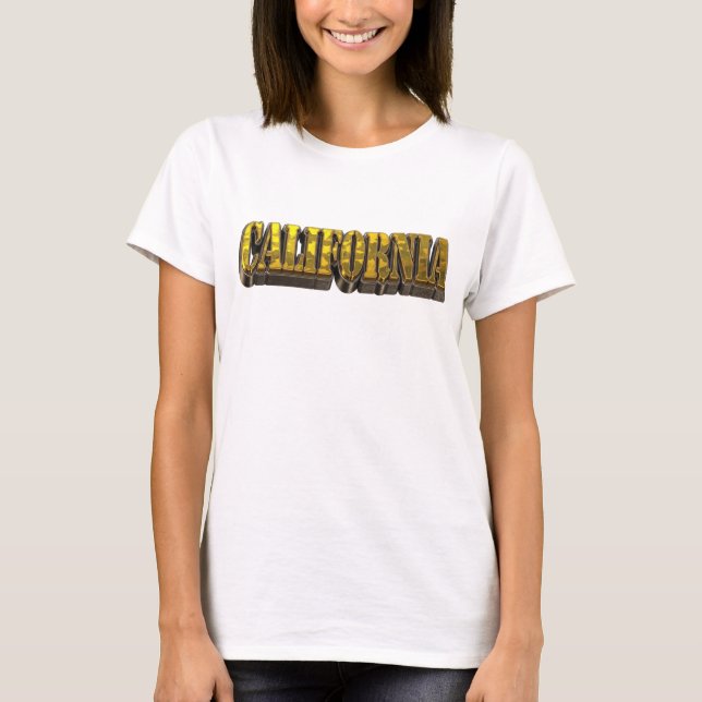 Camiseta Laranja Edgy com Estampa CALIFÓRNIA (Frente)