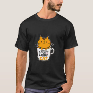 Camiseta Laranja Engraçado Café Mug Cat Lover