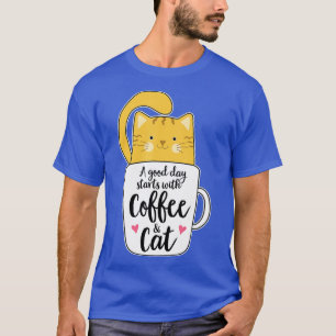 Camiseta Laranja Engraçado Café Mug Cat Lover