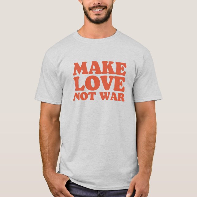 Camiseta Laranja Faz Amor Não Guerra (Frente)