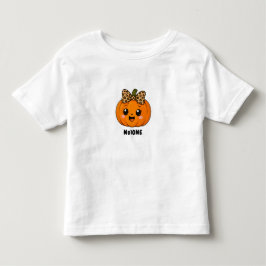 Camiseta Laranja Fofo Pequena Abóbora Halloween Personaliza