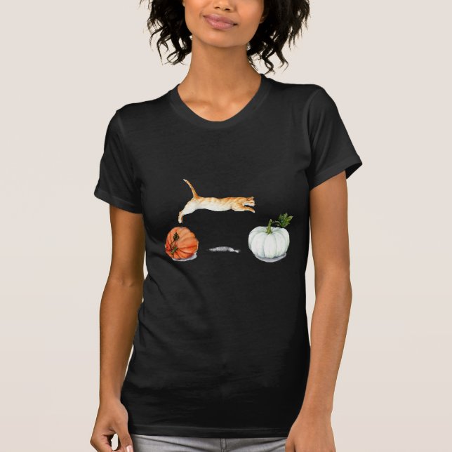Camiseta Laranja Gato Pulando Entre Bompkins (Frente)