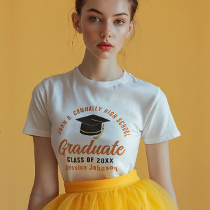 Camiseta Laranja Graduada Personalizada de Graduação Femini