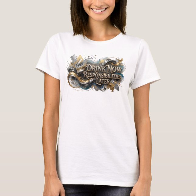 Camiseta Laranja Irreverente BEBE AGORA RESPONSABI (Frente)