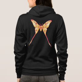 Camiseta Laranja Luna Moth Art - Inseto Colorido