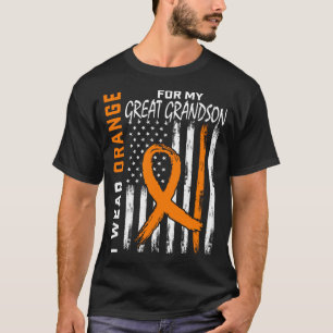 Camiseta Laranja Masculino Para Leucemia Do Câncer Do Bisne