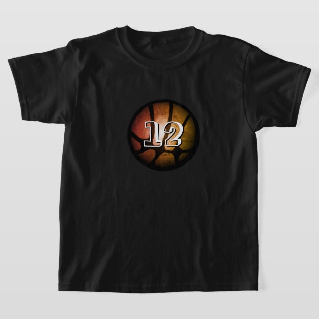 Camiseta Laranja Negro - Número da Bola de Basquete (Postura )