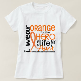Camiseta Laranja para a esclerose múltipla da tia MS do