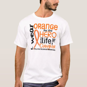Camiseta Laranja para a esclerose múltipla do MS da filha