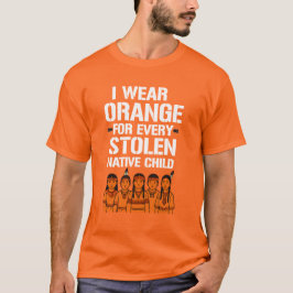 Camiseta Laranja para cada criança Unidade Nativa Americana