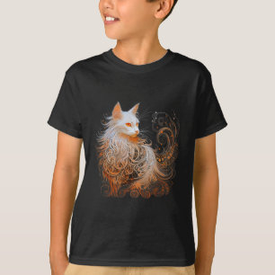 Camiseta Laranja Persa Gato Cabelo Longo Gatinho Penteado M