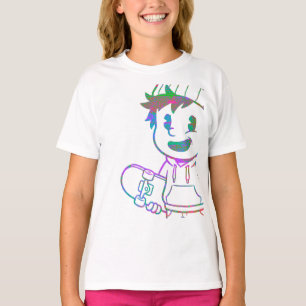 Camiseta Laranja Rad: Garoto Skatista Retro