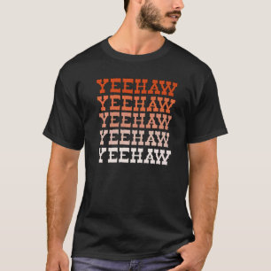 Camiseta Laranja Selvagem Oeste Ocidental Rodeio Yeehaw Cow