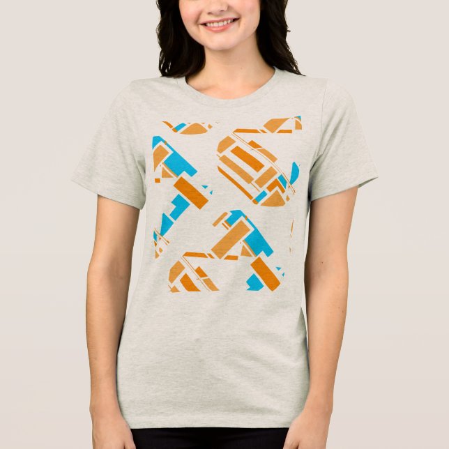 Camiseta Laranja Turquesa Azul Diagonal Sudoeste (Frente)