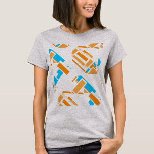 Camiseta Laranja Turquesa Azul Diagonal Sudoeste