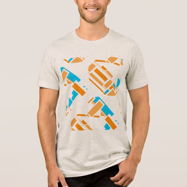 Camiseta Laranja Turquesa Azul Diagonal Sudoeste (Frente)