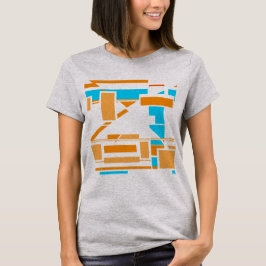 Camiseta Laranja Turquesa Sudoeste Arte Inspirou Abstrato