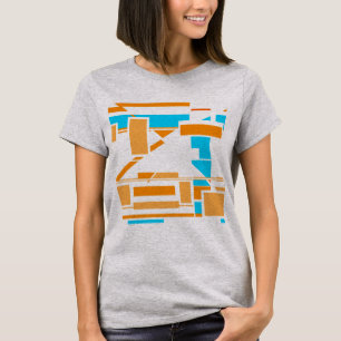 Camiseta Laranja Turquesa Sudoeste Arte Inspirou Abstrato