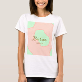 Camiseta Laranja verde pastel boho adicionar nome lugar rús