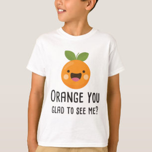 Camiseta Laranja você contente de ver-me fruta engraçada 