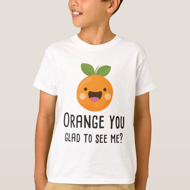 Camiseta Laranja você contente de ver-me fruta engraçada da (Frente)