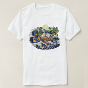 Camiseta Laranjas de Tosse de Gato de Ano Novo Chinesas