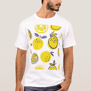 Camiseta Laranjas de Verão: Padrão de Fruta Na moda.