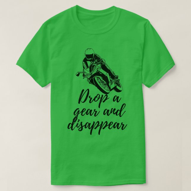 Camiseta Larga uma engrenagem e desaparece do motociclista  (Frente do Design)